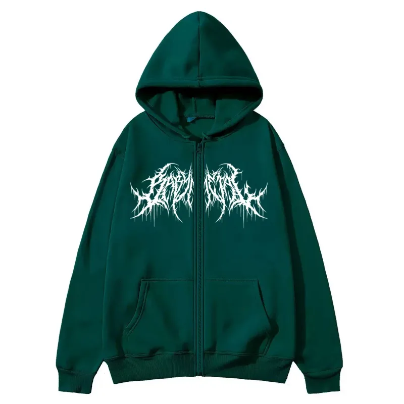 Y2K Zipper Hoodie Men's Trendy Printed Hip Hop Style Gothic 2026 Autumn/Winter Warm Long Sleeve Sweatshirt — image 10