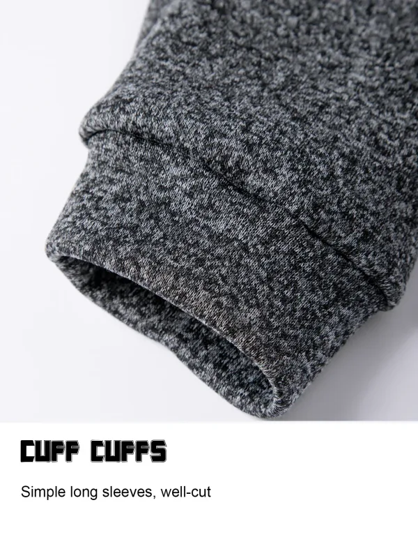 2Pcs Set Men 1/4 Zip Mock Neck Sweatshirt, Fleece Lined Pullover with Ribbed Cuffs Warm Casual Top for Fall Winter Daily Wear — image 17