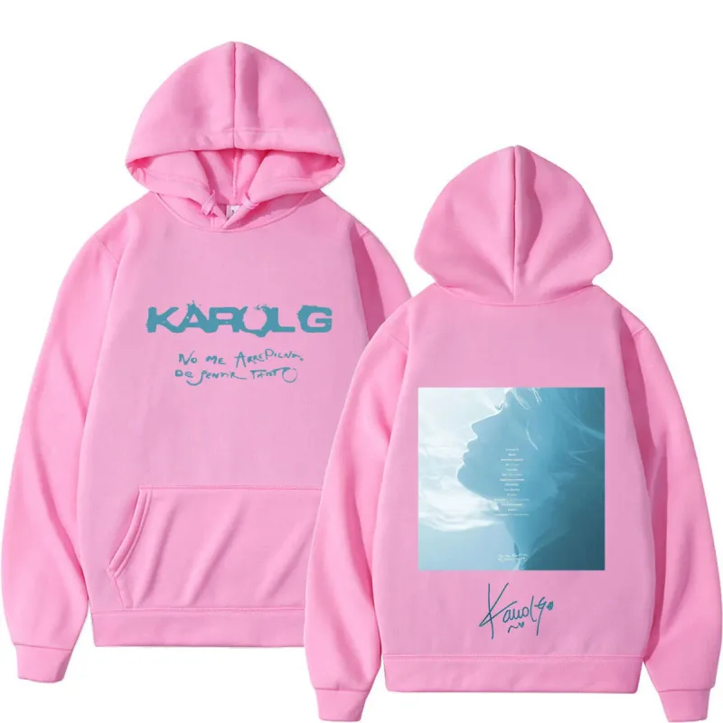 Karol G Album No Me Arrepiento De Sentir Tanto 2026 Hoodie Men Women Vintage Fashion Pullover Winter Loose Casual Sweatshirts — image 11