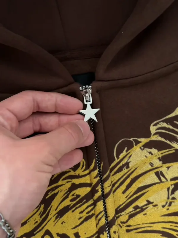Y2k stands hiphop jojo aventura bizarra hoodies harajuku oversized das mulheres dos homens com zíper moletom hip hop casal rua moletom — image 5