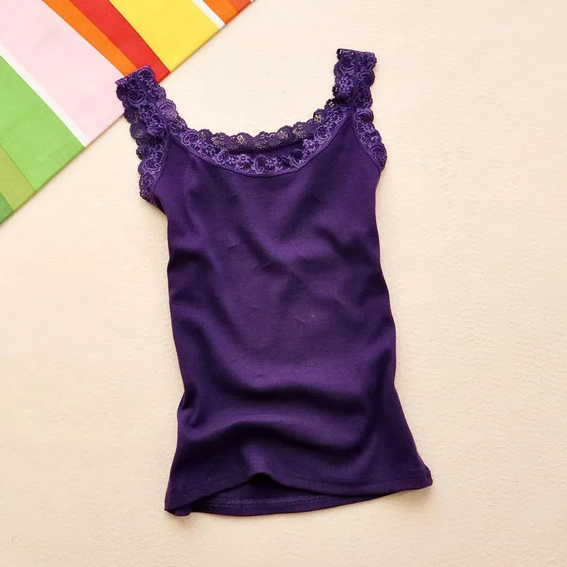 Camisole Lingere גופיית תחרה לבנה שחורה אפוד שינה ברלט קרופ טופ סקסי Camis Slim מחוך גופייה — image 11