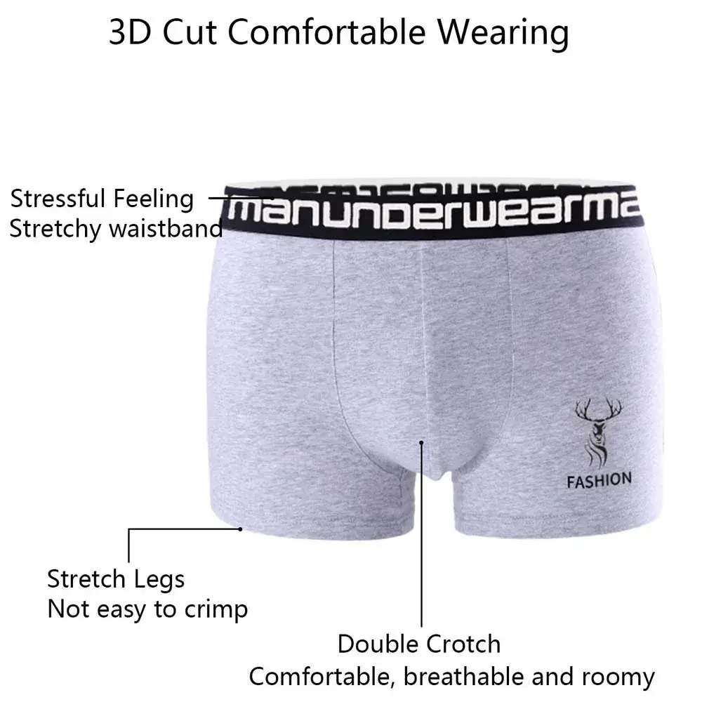 4/8Pcs Boxers Man Breathable Cotton Man Underwear Letter Waistband Men's Clothing Soft Touch Men's Briefs Plus Size Man Panties — image 6