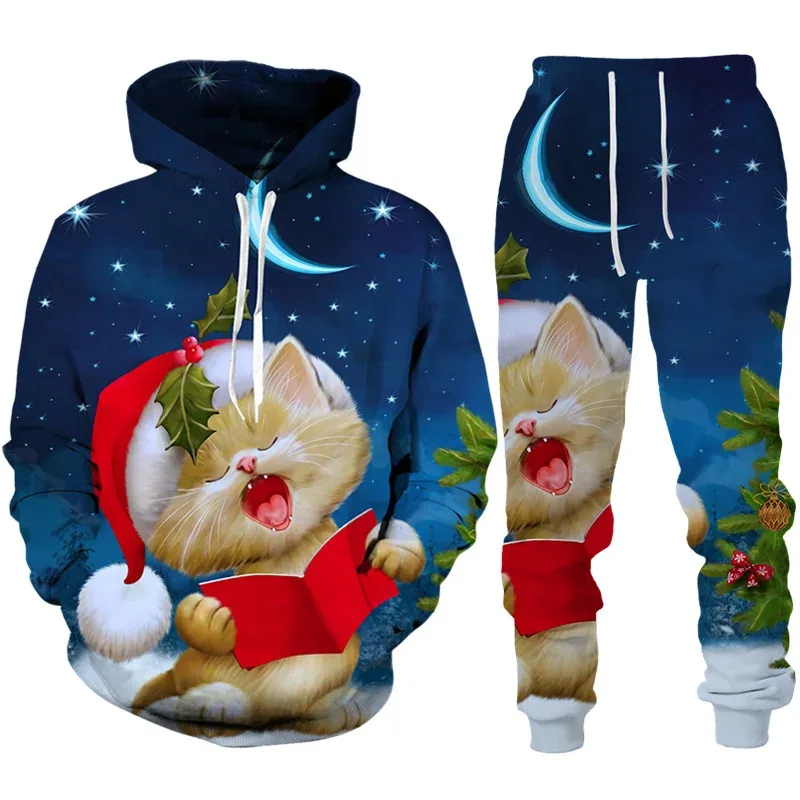 Fashion Funny Santa Claus 3D Print Tracksuit Set Man Woman Hoodie+Pants 2pcs Set Oversized Casual Christmas Party Couple Clothes — image 10