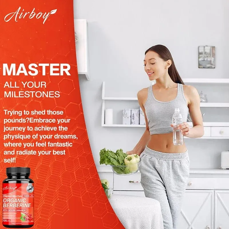 Berberine Capsules - with Ceylon Cinnamon - Blood Sugar Balance Cardiovascular Health Aid Digestion Promote MetabolismSupplem — image 5