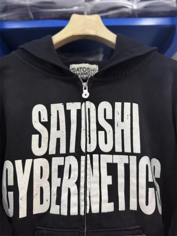 Street Brand 26SS“Cybernetics" Distressed Washed Old Zipper Cotton Winter High-Street Hoodies Sweater For Men — image 11