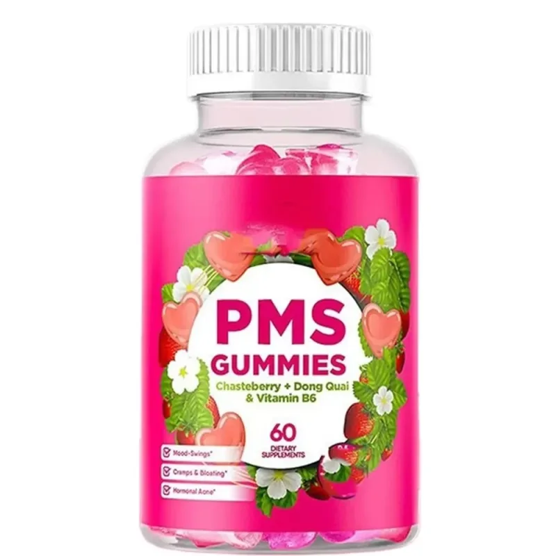 PMS Support Gummies with Chasteberry Vitex Dong Quai Vitamin B6 & Lemon Balm for Women's Monthly Wellness & Mood 60 Gummies — image 9