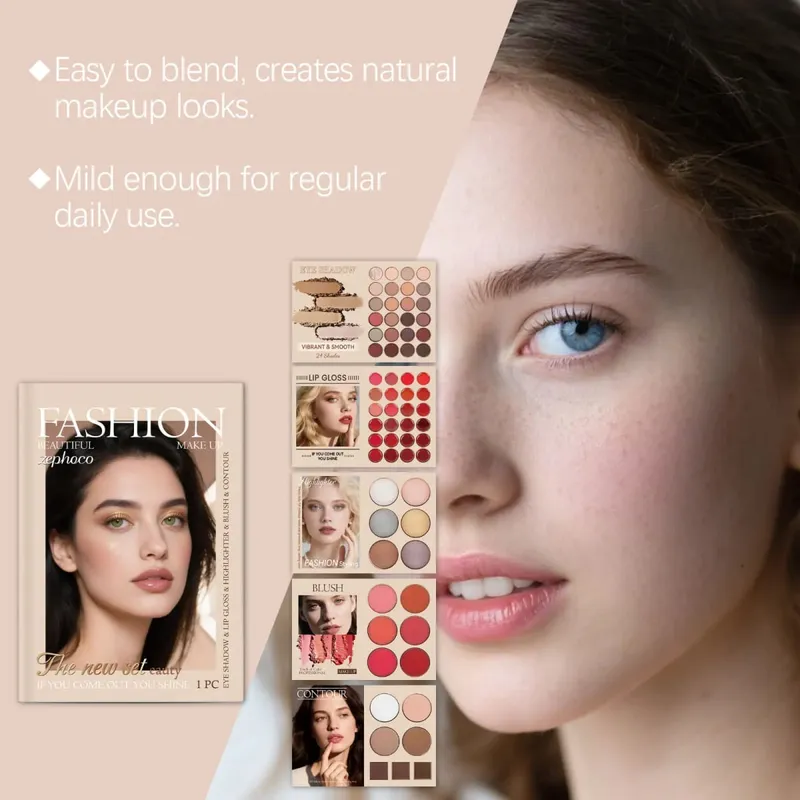 Όλα σε ένα σετ μακιγιάζ Natural Pigment Ρουζ σκιάς ματιών με Highlight Lip Gloss Full Face Cosmetic Kit Daily Party Beginner — image 6