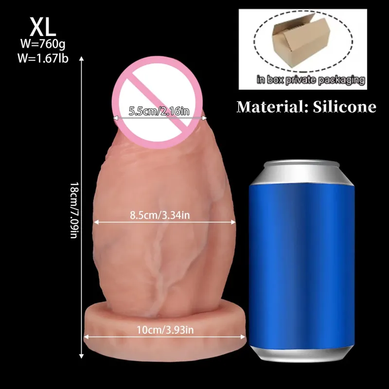 New Realistic Big Huge Thick Anal Dildo Butt Plug Giant Large Soft Silicone Anal Plug Expander Training Adult Sex Toys for Women