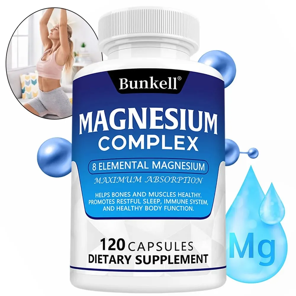 Magnesium Complex 120 kapszula – Csontizmok és szív egészségének kiegészítője, alvástámogató izomlazítás, stressz és szorongás enyhítése — image 1