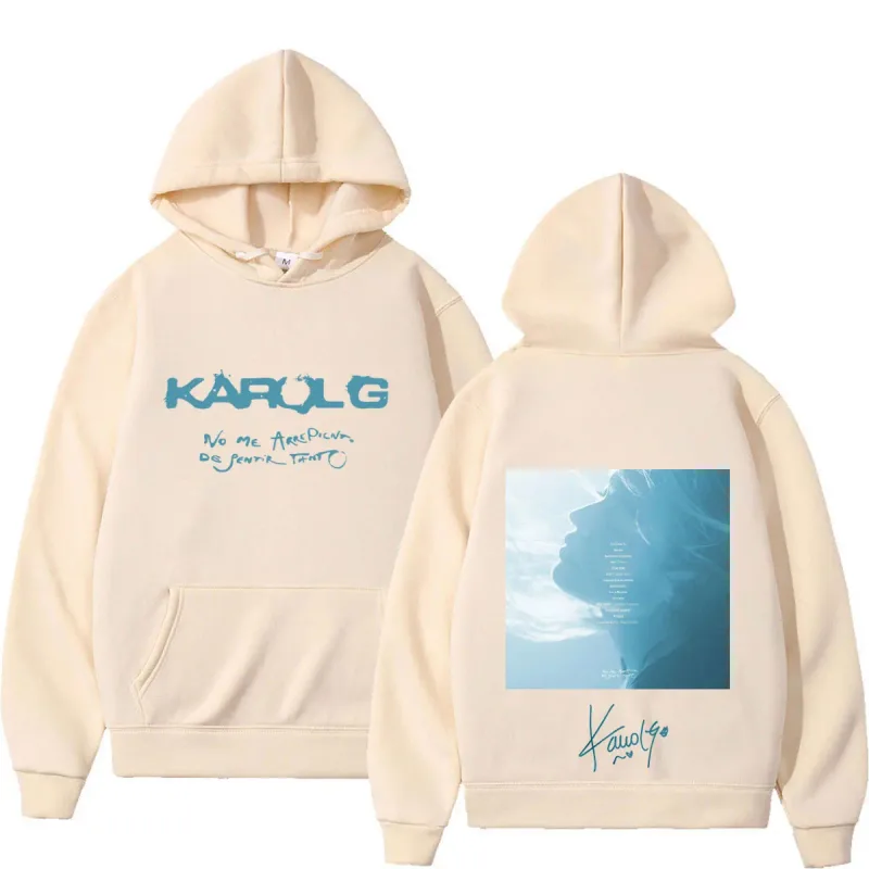 Karol G Album No Me Arrepiento De Sentir Tanto 2026 Hoodie Men Women Vintage Fashion Pullover Winter Loose Casual Sweatshirts — image 7