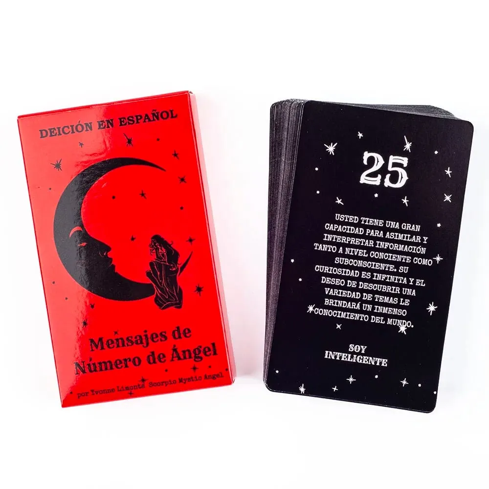Mensajes de Número de Ángel 54Pcs Spanish Version Fate Divination Tarot Card FortuneTelling Card Games Party Board Game 10.3*6CM