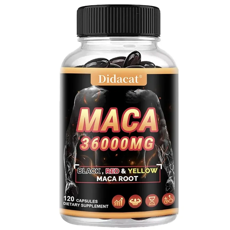 Organic Maca gyökérpor kapszula fekete + piros + sárga maca gyökér kivonattal férfiaknak és nőknek - 120 kapszula — image 10