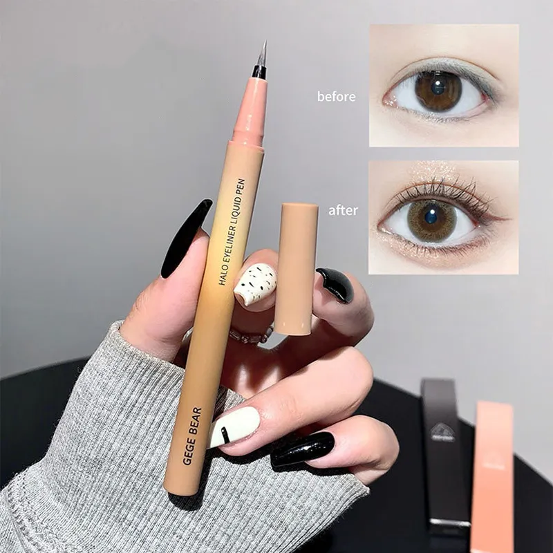 Αδιάβροχο Quick Dry Liquid Eyeliner Pen Ultra-fine Matte Black Brown Lasting Lying Silkworm Eyeliner Pencil Φυσικό Μακιγιάζ ματιών — image 4