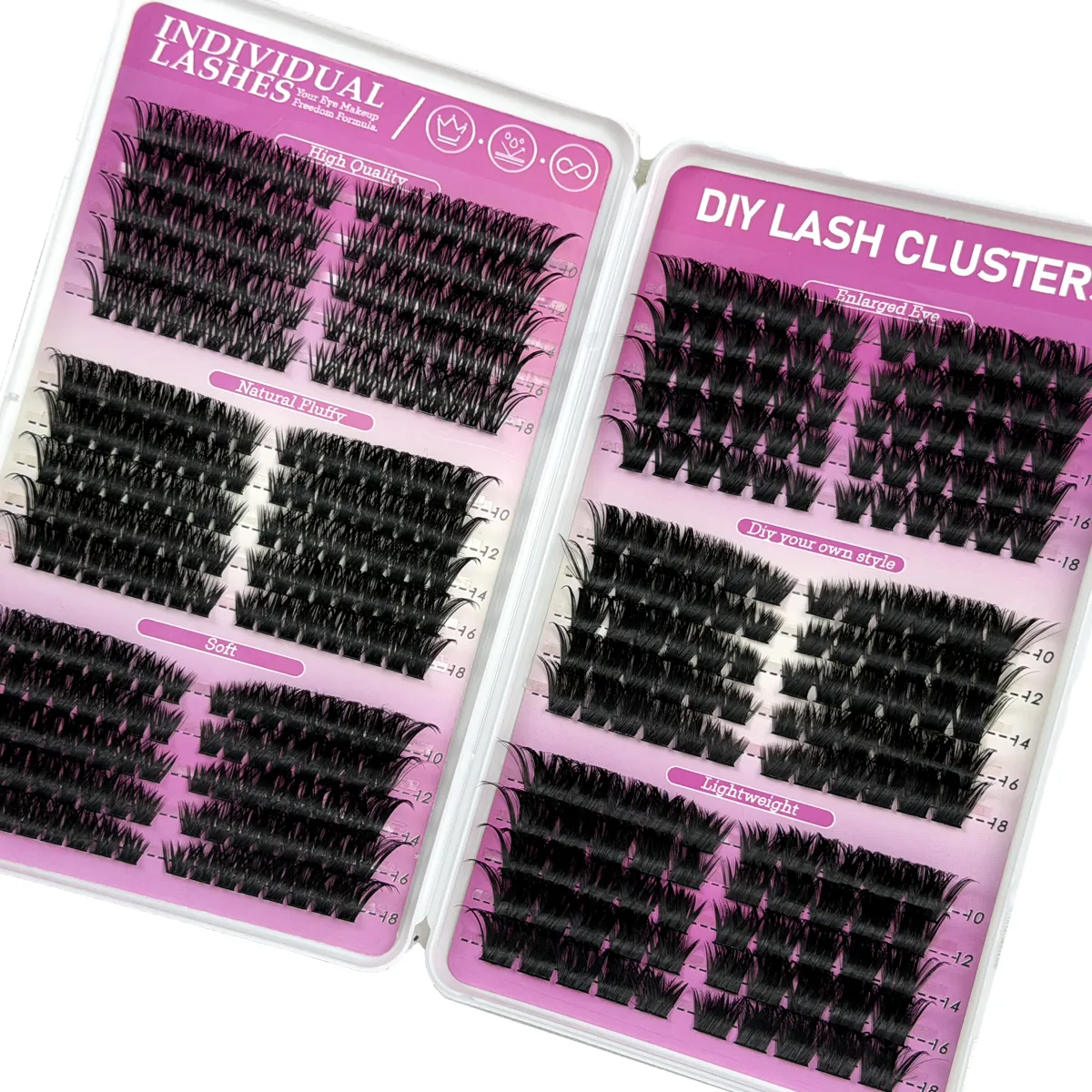 Fluffy Cluster Lashes 3 IN 1 Lash Clusters Extension Cat Eye Lashes&Bottom Lashes Mixed Tray Individual Eyelashes — image 4