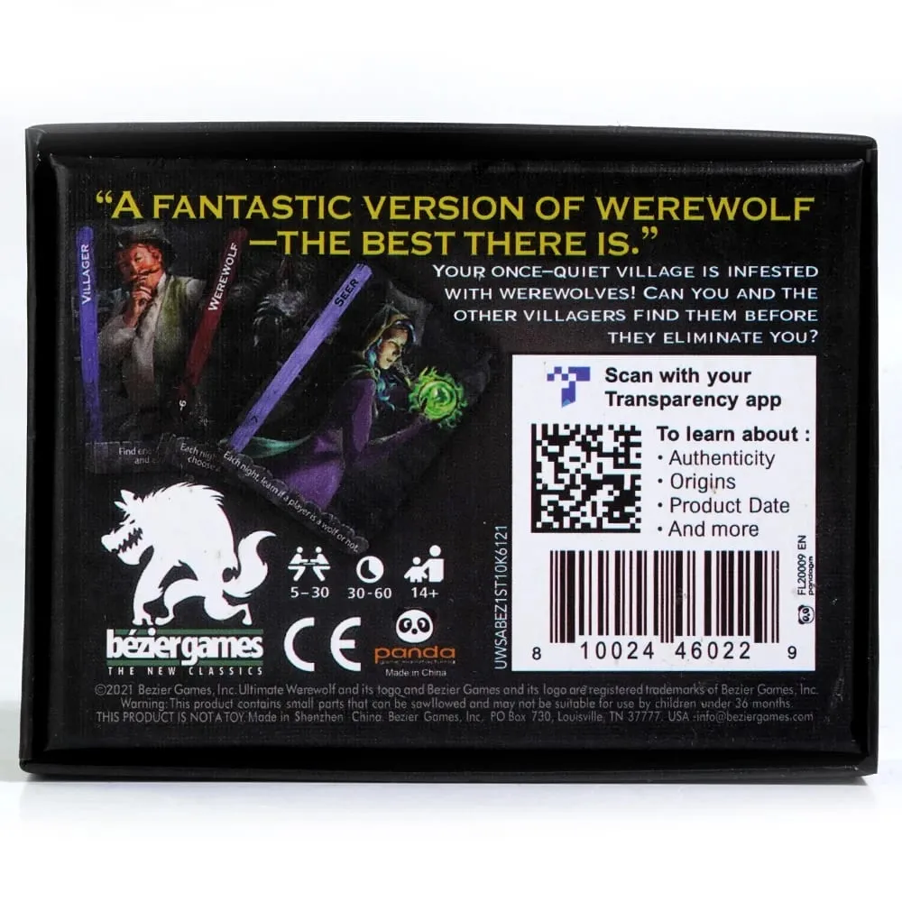 Az Ultimate Werewolf Revised Edition kártyajáték 14 egyedi szerep 34 szerepkártyán Friss és lebilincselő Vérfarkas partijáték — image 5