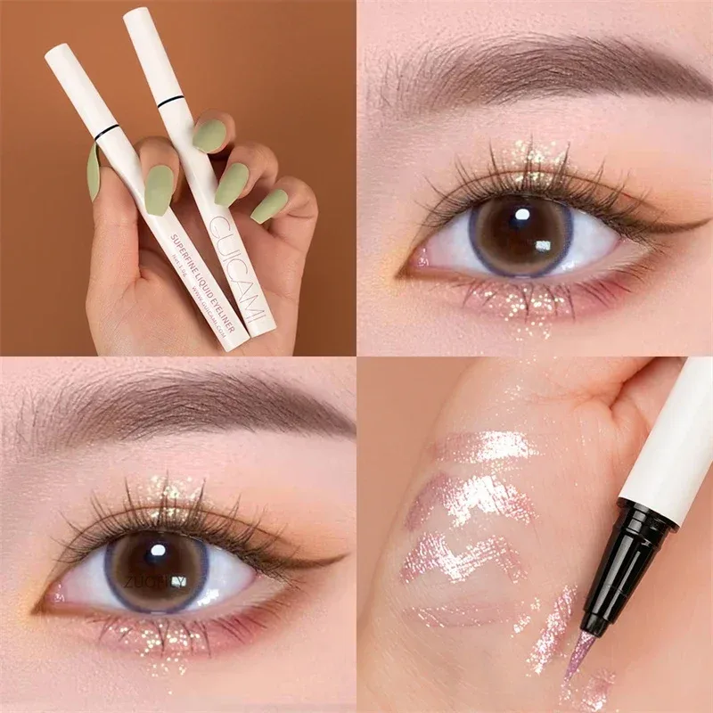 Pearlescent White Liquid Eyeliner Pen Waterproof Non-dizzy Eye Liner Shadow Pen Fast-drying Lasting Shiny Lying Silkworm Pencil — image 10