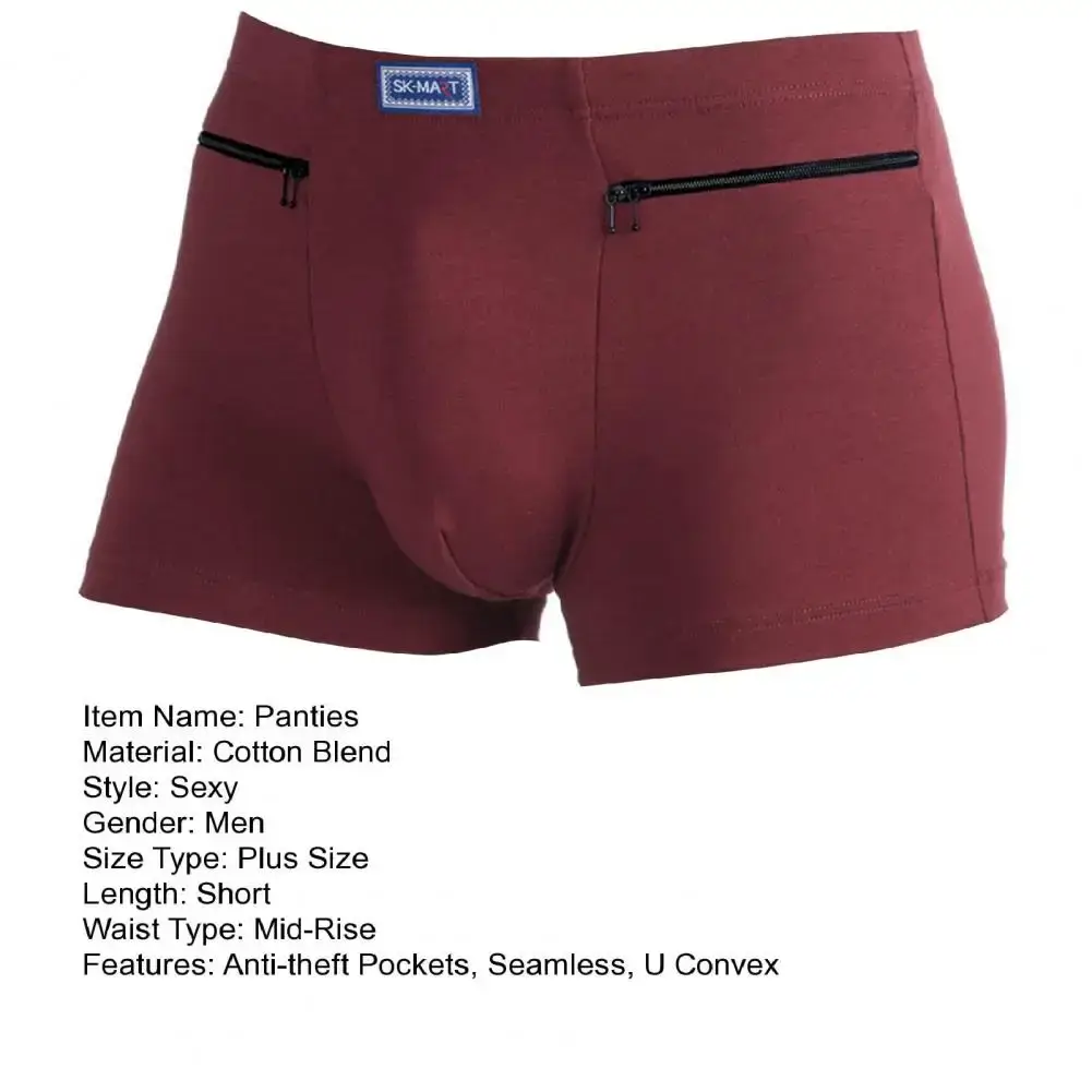 Panlalaking Kasuotang Panloob na Panlaban sa Pagnanakaw Brief Boxer Panty Walang Seamless Elastic Panties na Panlalaki Cotton U-Bump Panlalaki Shorts Briefs Pang-araw-araw na Kasuotan — image 15