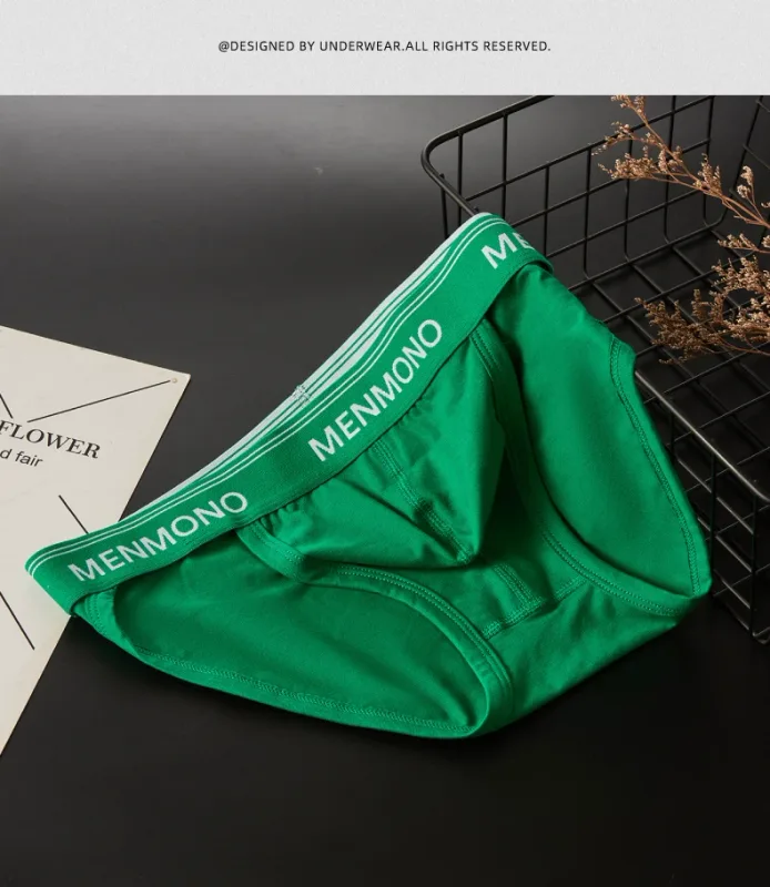 Homens maré de algodão triângulo novo sexy cintura baixa magro respirável juventude personalidade u convexo roupa interior masculina. — image 7