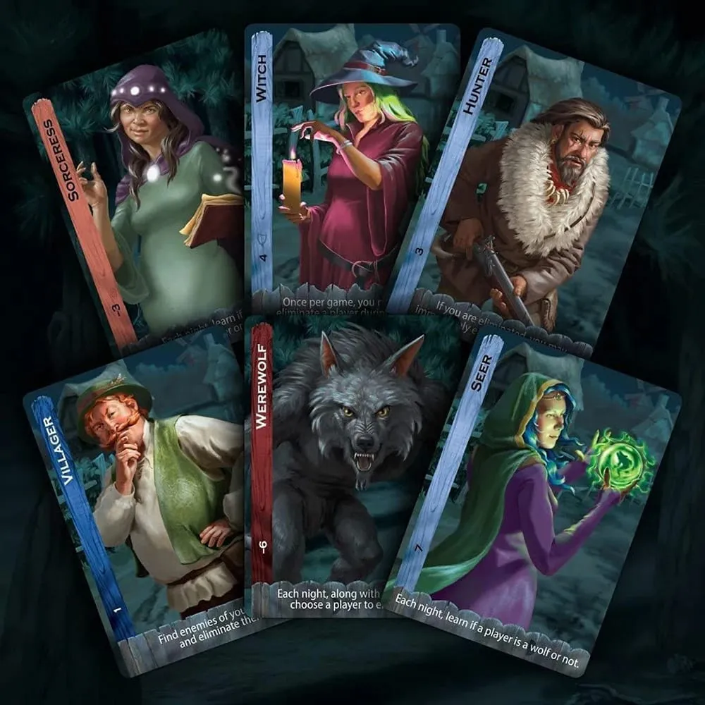 Az Ultimate Werewolf Revised Edition kártyajáték 14 egyedi szerep 34 szerepkártyán Friss és lebilincselő Vérfarkas partijáték — image 4