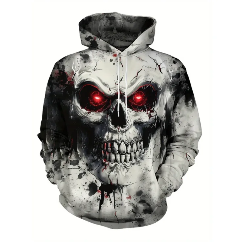 3D-tryckta Skull and Rose sweatshirts Dragsko Sportkläder Långärmade toppar Huvtröjor herr Street Graphic herrkläder — image 3