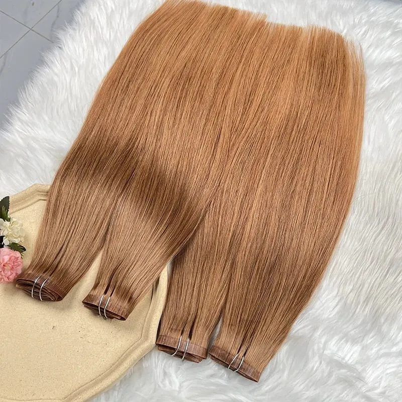 #30 Color Straight Invisible Seamless Clip in Hair Extensions PU Clip Ins 7Pcs/Set 100g 100% Raw Virgin Human Hair Full Head