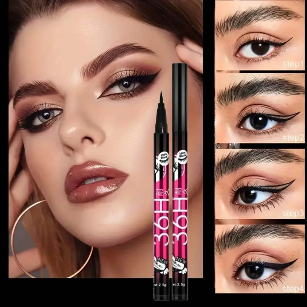 1/3/5 τεμ. Smooth Black Liquid Eyeliner Pen Ultra-fine Pen Tip 36H Eye Liner Pencil Αδιάβροχο μακιγιάζ για αρχάριους — image 3