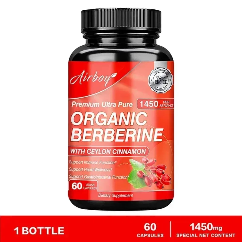 Berberine Capsules - with Ceylon Cinnamon - Blood Sugar Balance Cardiovascular Health Aid Digestion Promote MetabolismSupplem — image 10