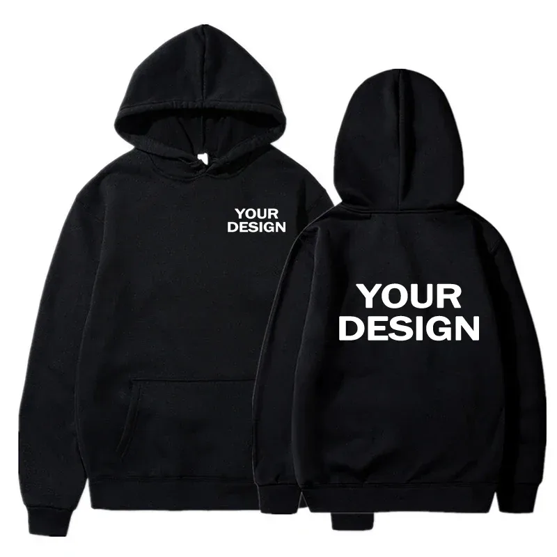 Customized printed men's and women's hoodies, loose casual solid color hoodies, personalized street long sleeved sweatshirts — image 2