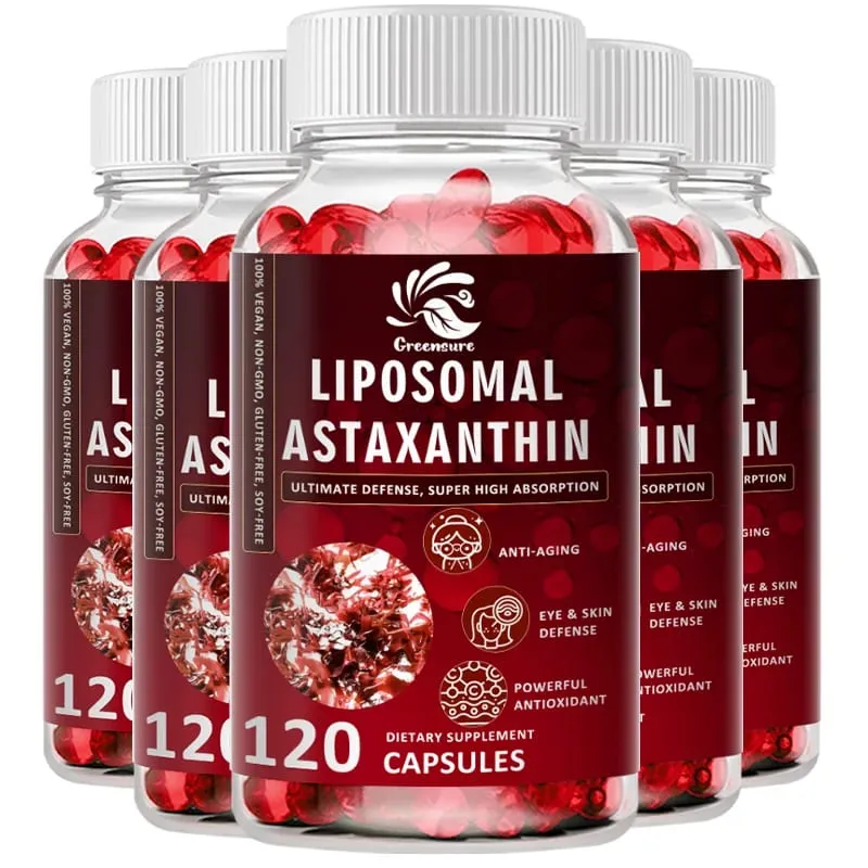 24 MG Liposomal Astaxanthin Capsule - Relieve Eye Fatigue Improve Sensitive Skin Restore Muscle Function Enhance Immunity