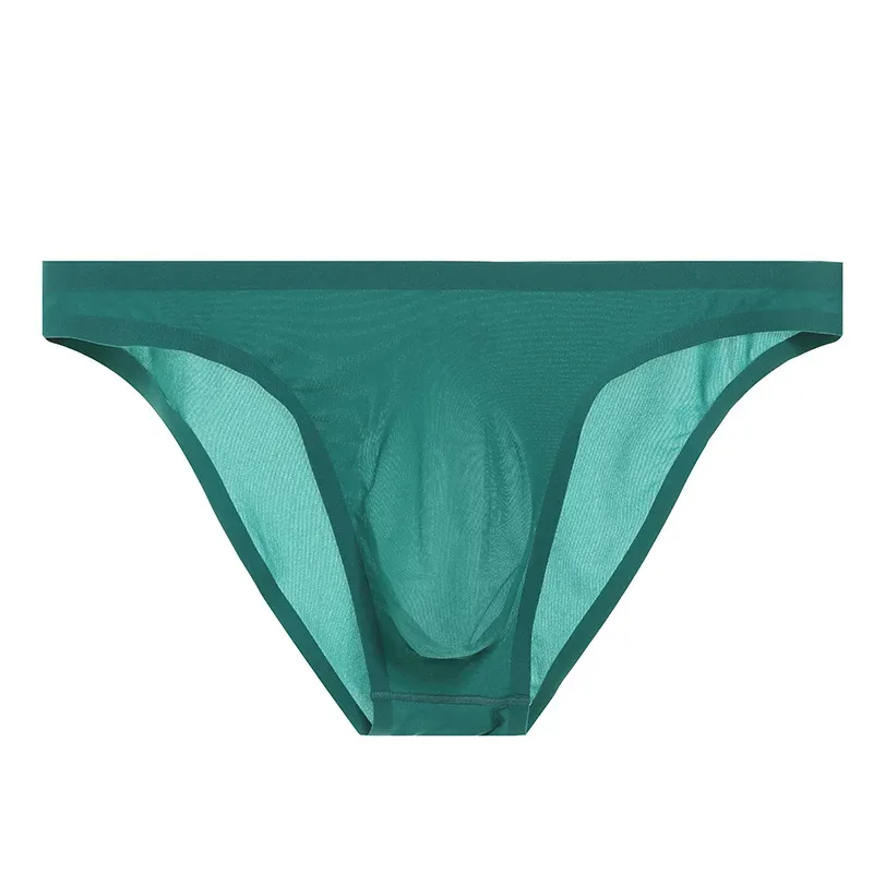 Herr Ice Silk Seamless Ultra-Tunn Underkläder Transparent Snabbtork Sexiga Pouch Trosor Man Seamless Andningsbara Trosor Kalsonger — image 25