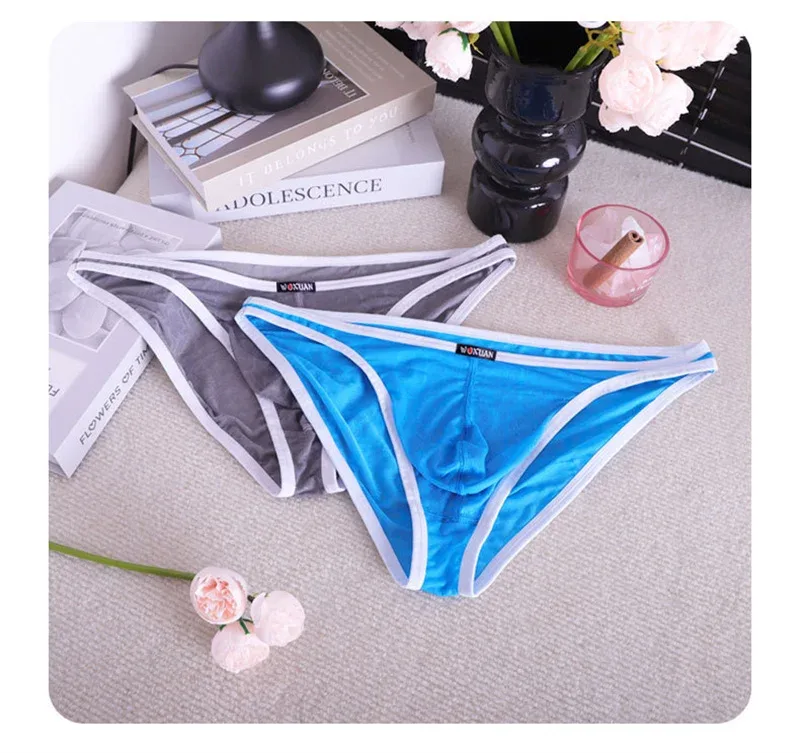 3PCS Lace Convex Briefs Men's Briefs Transparent Sexy Low Waist Mesh Quick-drying Solid Color Breathable Men Underwear — image 15