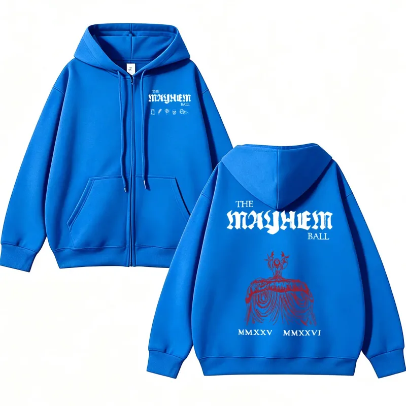Lady Gaga The MAYHEM Ball Red Dress Zip Up Hoodies Fashion Pop Music Cardigan Sweatshirt Loose Fleece Casual Men Women Jackets — image 14