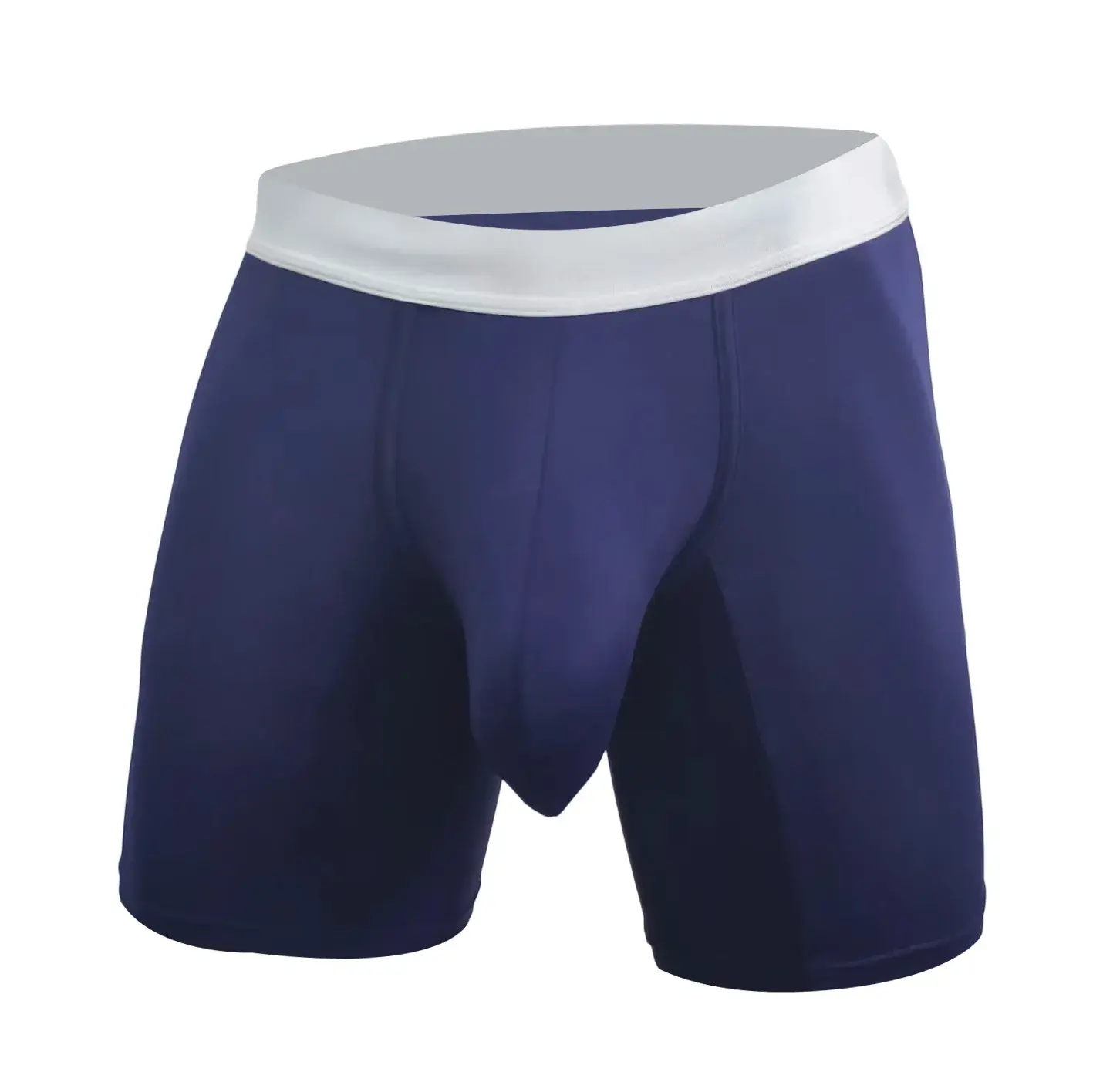 Mens Cool Ice Silk Boxer Briefs Extra Deep Pouch Breathable Long Running Sport Gym Underwear Anti Chafe Free Soft Trunks — image 4