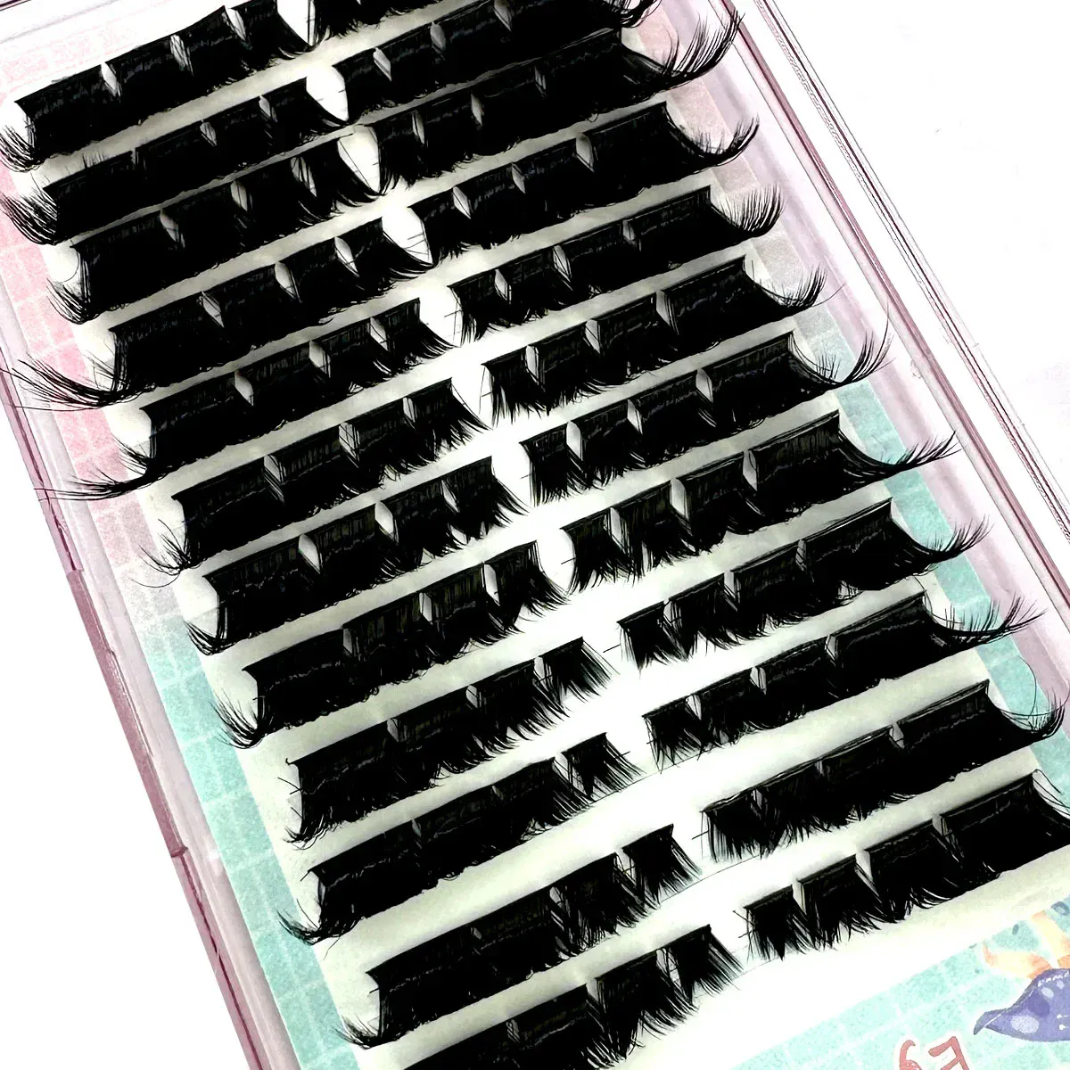 Új Thick Fluffy Single Mix 3D Segmented Natural Minkr Eyelash Extension Fox Eye Effect LashesClusteIndividual műszempillák