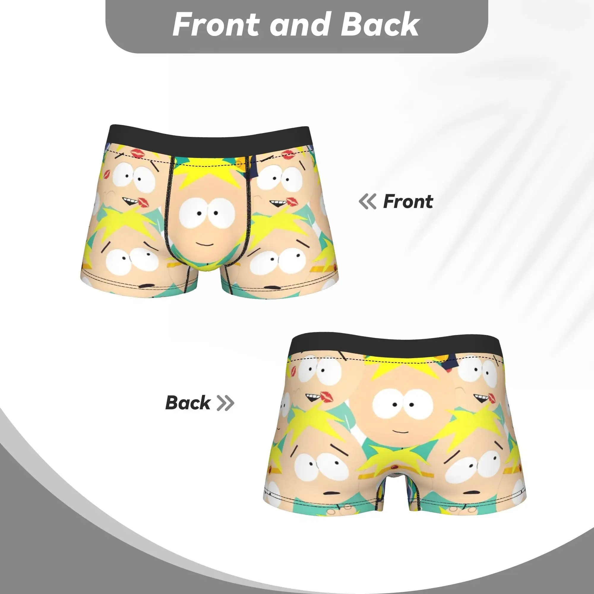 Mga Lalaki South Cartoon Park Butters Stotch Collage Mahabang Kasuotang Panloob Hot Boxer Briefs Shorts Panty Lalaki Malalambot na Panloob M-XXL — image 4