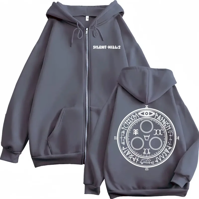 Limited Silent Hill 2 Game Print Zipper Hoodies Mataas na Kalidad ng Fashion Zip Up Pullover Mga Lalaking Babae Casual Long Sweatshirts — image 4