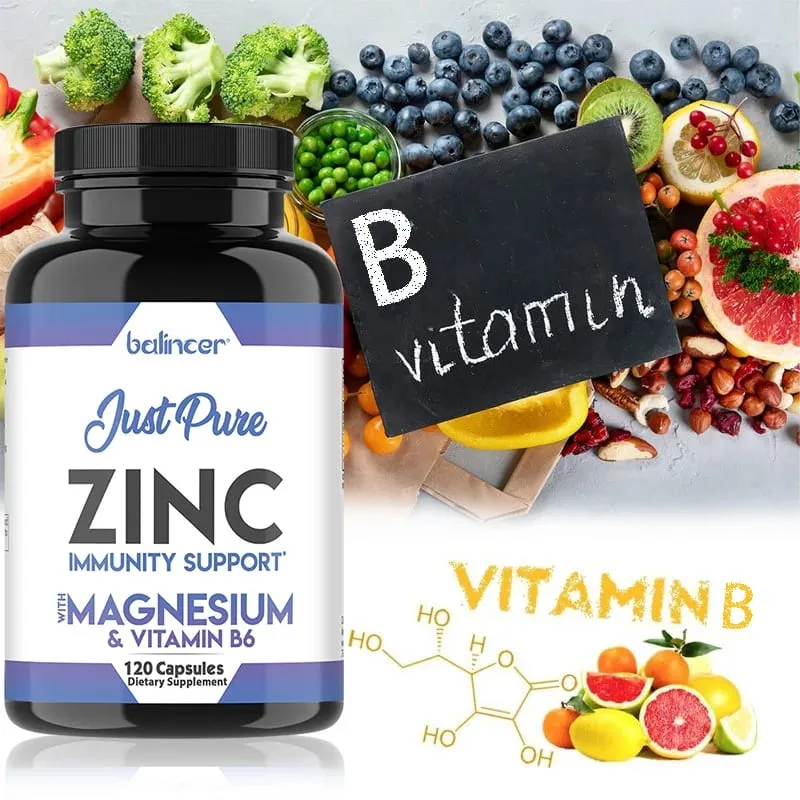 Zinc Supplements - Promotes Energy Production Supports Immune System and Overall Health Non-GMO Gluten-Free