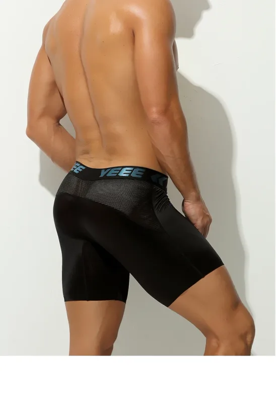 Roupa interior masculina alongamento de seda gelo esporte boxers cuecas sexy brinquedo calcinha dos homens correndo lingerie solta tamanho grande boxer shorts — image 24