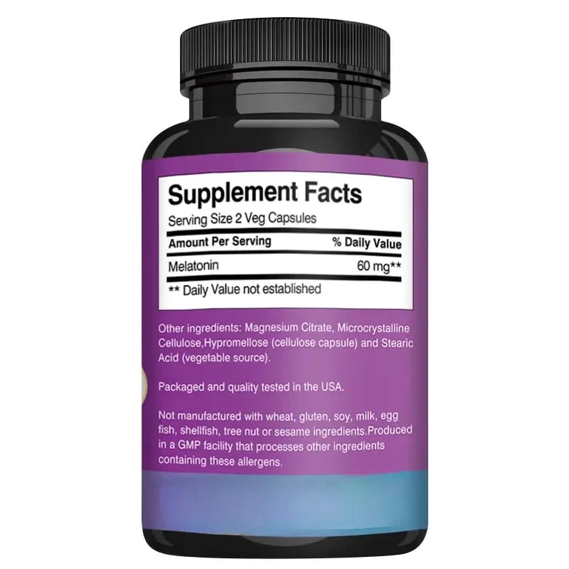 Melatonin Capsules - A Sleep Aid Help You Fall Asleep Faster Promote Sleep Health and Improve Sleep Quality — image 2