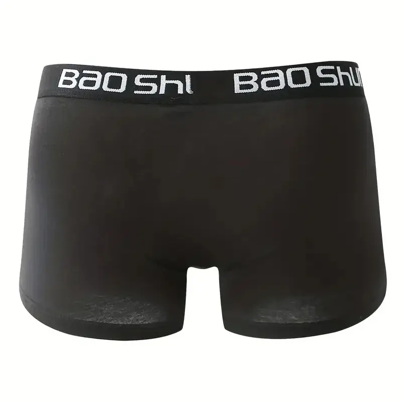 4 pçs roupa interior masculina de algodão boxer shorts cintura média respirável calcinha masculina tamanho maior l-lot macio e confortável boxer — image 4