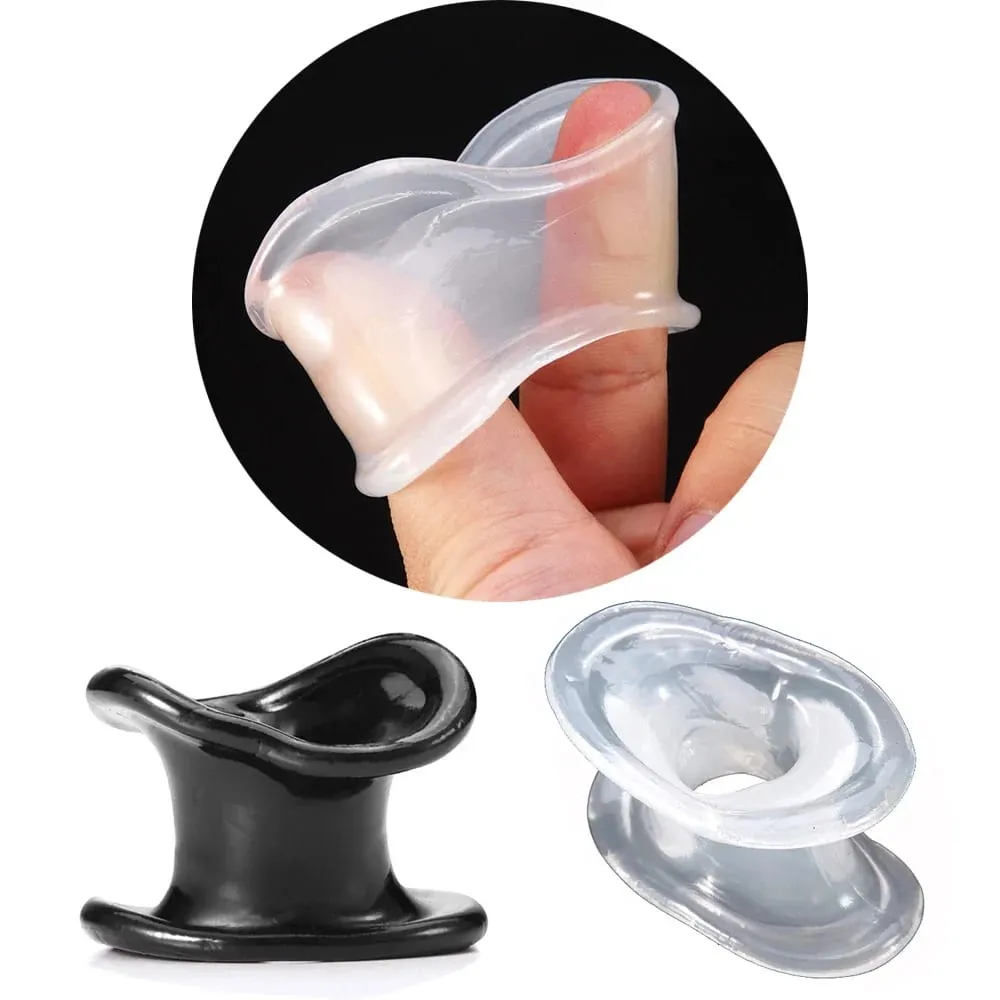Male Silicone Ball Stretcher Scrotum Testicle BDSM Bondage Time Delay Sleeve Cock Penis Rings Adult Chastity Slave Sex Toys Men — image 2