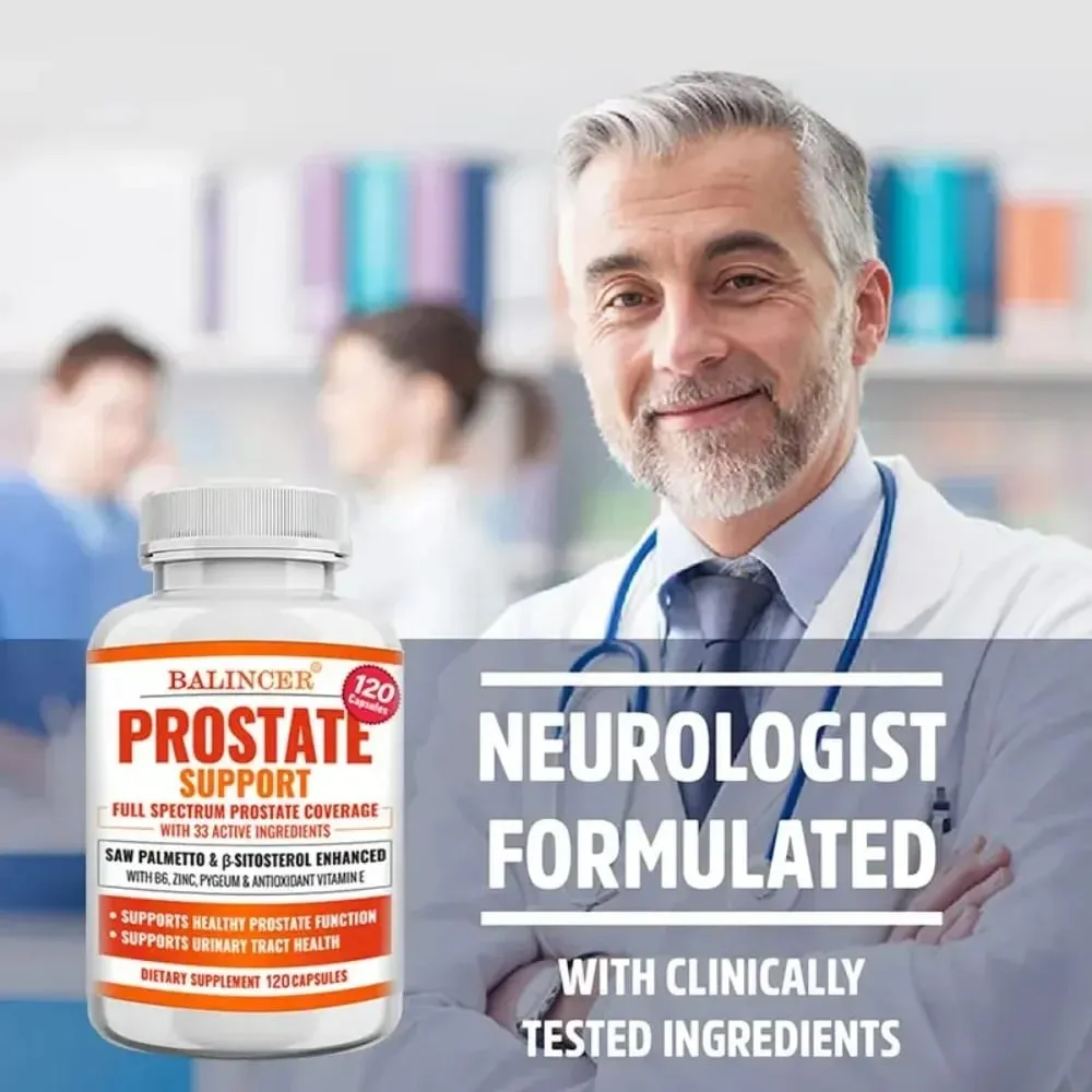 Prostate Supplements Saw Palmetto Prostate Health Support with 33 Ingredients for Healthy Urination Frequency & Improve Sleep