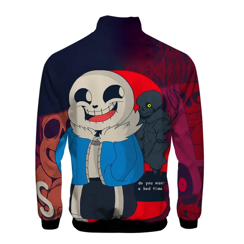 Luxury Popular Sans Undertale 3D Print Zipper Raglan Jacket Windbreaker Boys/Girls Comfortable Stand Collar Jackets Coats