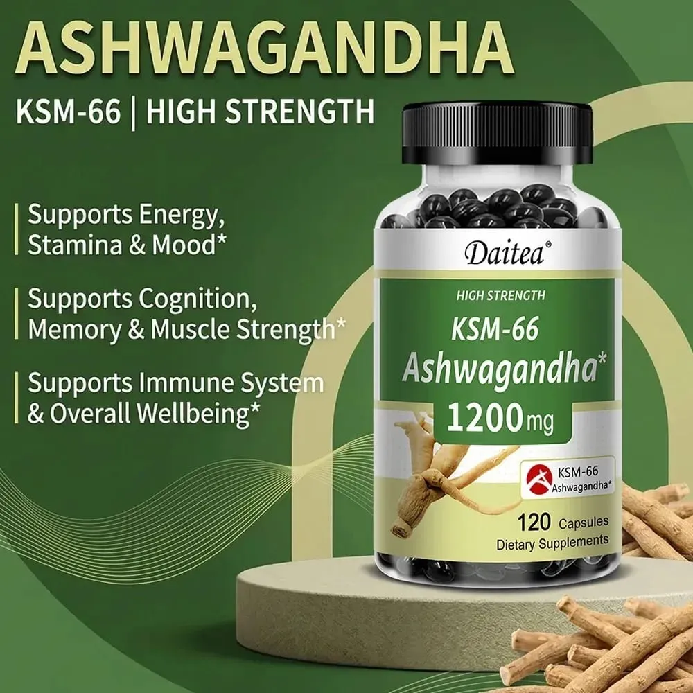 Organic KSM-66 Ashwagandha Root Extract Stress Relief Mood Support & Natural Immune Boost Sleep Health