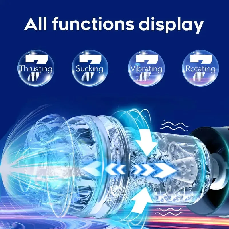 Automata férfi maszturbátor csésze zsebes punci simogató 3 szivattyúval 7 tolóerő, forgó vibráló szívás szexgépek szexjátékok férfiaknak — image 5