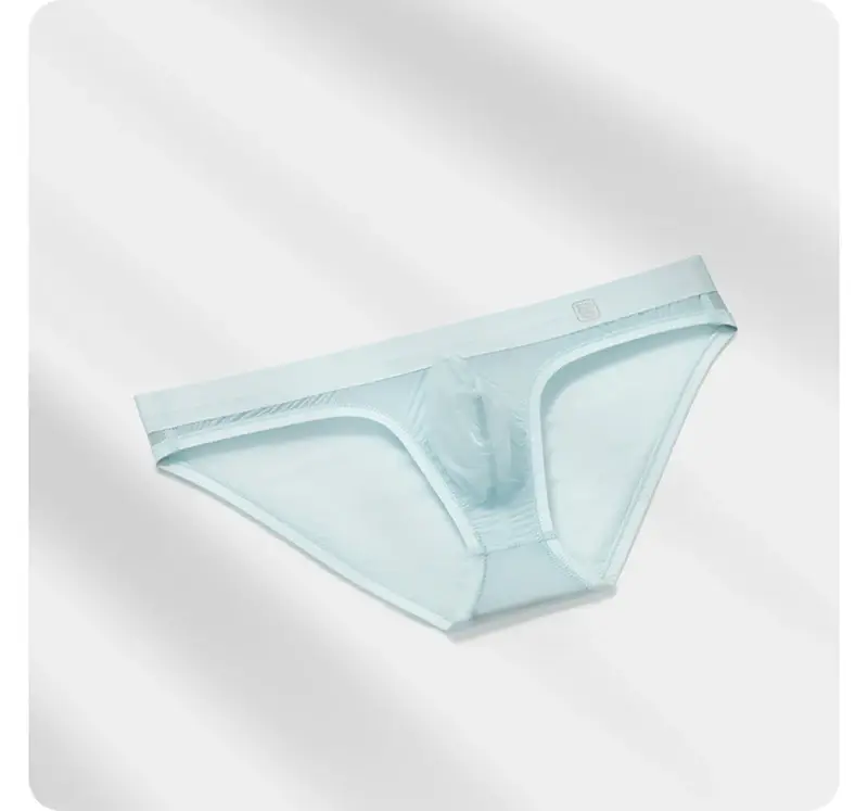 Ice Silk Ultra-thin Men Underwear Seamless Transparent Quick Drying Briefs Sexy U Bulge Pouch Triangle Underpants Erotic Panties — image 13