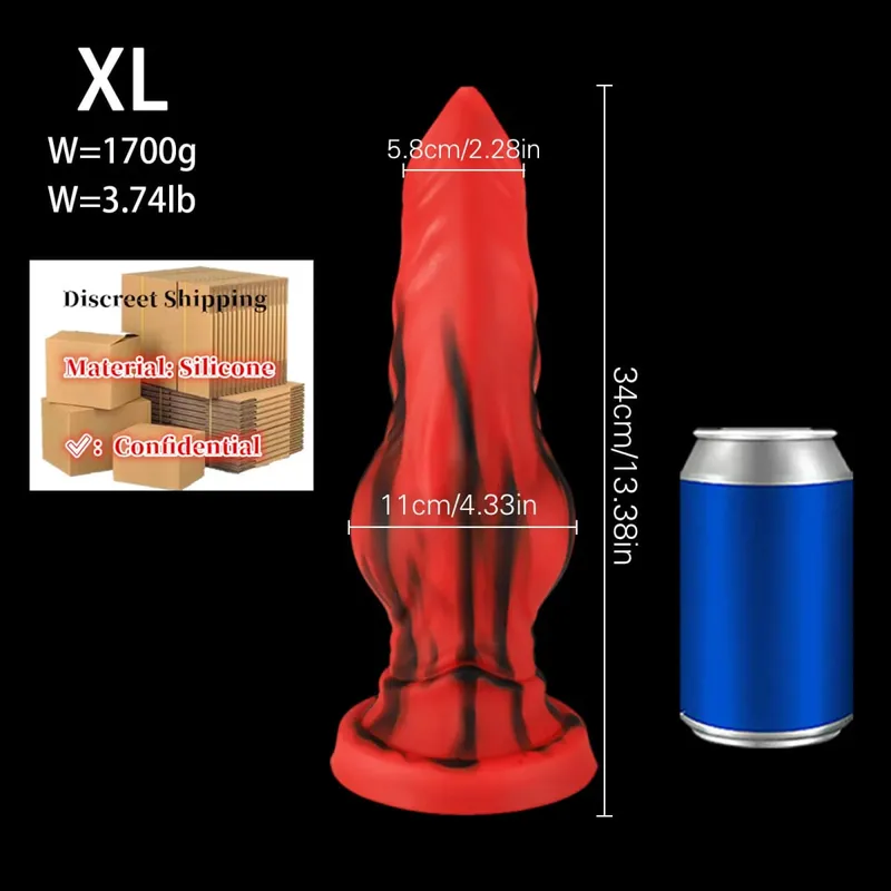 Malaking Silicone Fantasy Animal Dildo Anal Plug Prostate Sex Para sa Mga Lalaki Babae Big Knot Dog Dildo Suction Cup Butt Plug Cock Sex Toys18 — image 10