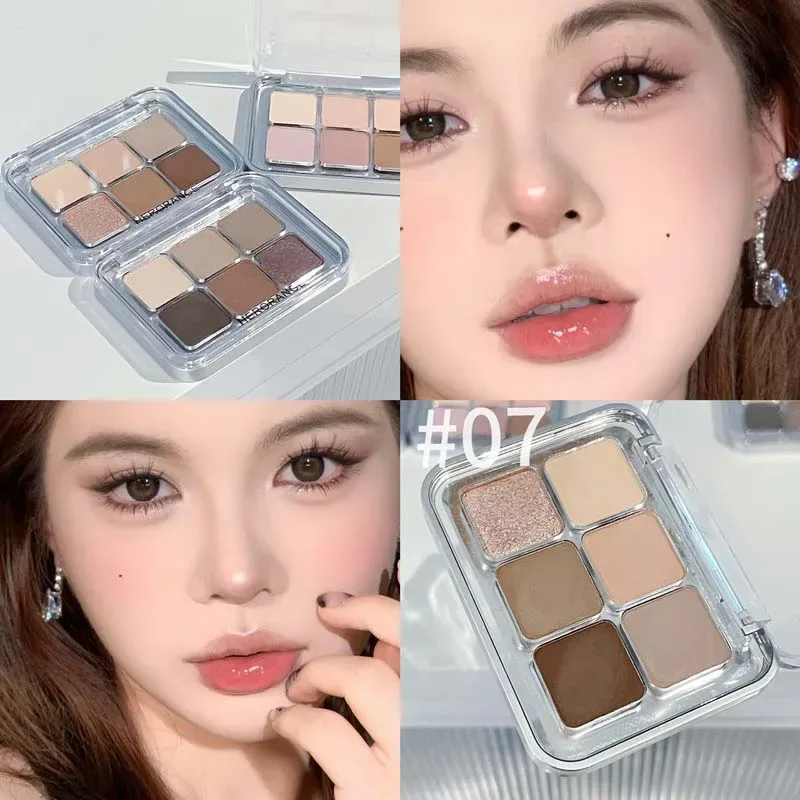 Grey Rose Shimmer Matte Eyeshadow Palette 6 Colors Glitter Earth Color Χαμηλού κορεσμού Pigment σκιών ματιών μακράς διαρκείας Καλλυντικά