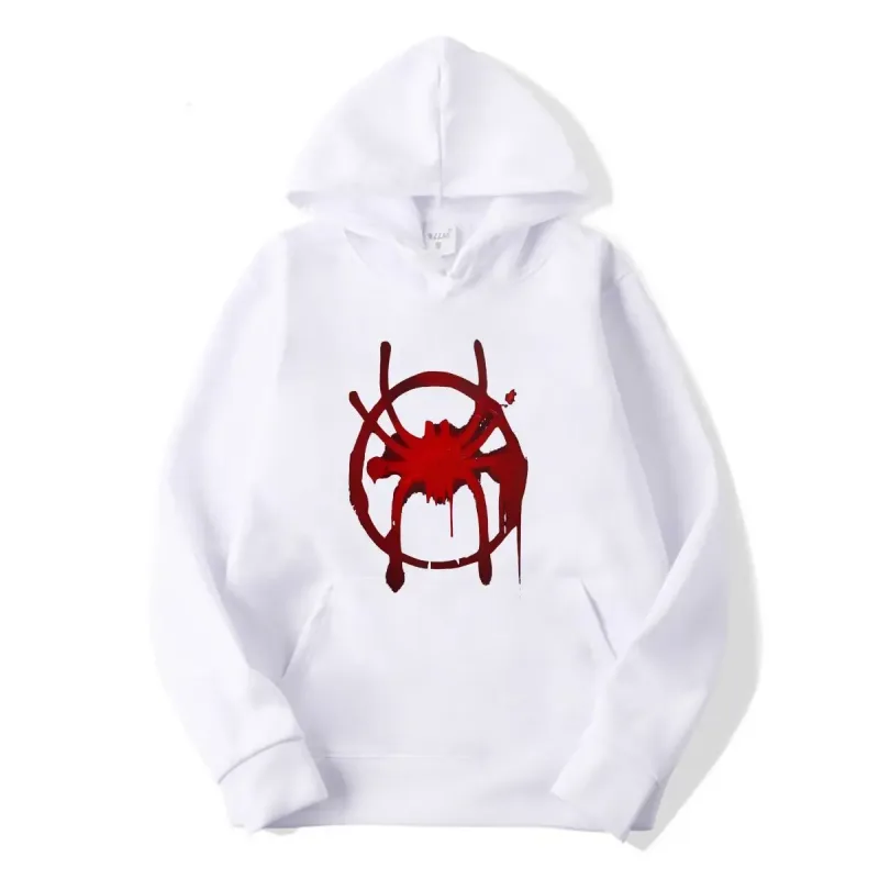 Sportkläder för män och kvinnor. Ny svart huvtröja. Miles Morales Spider Symbol Print Sweatshirt för män. — image 5