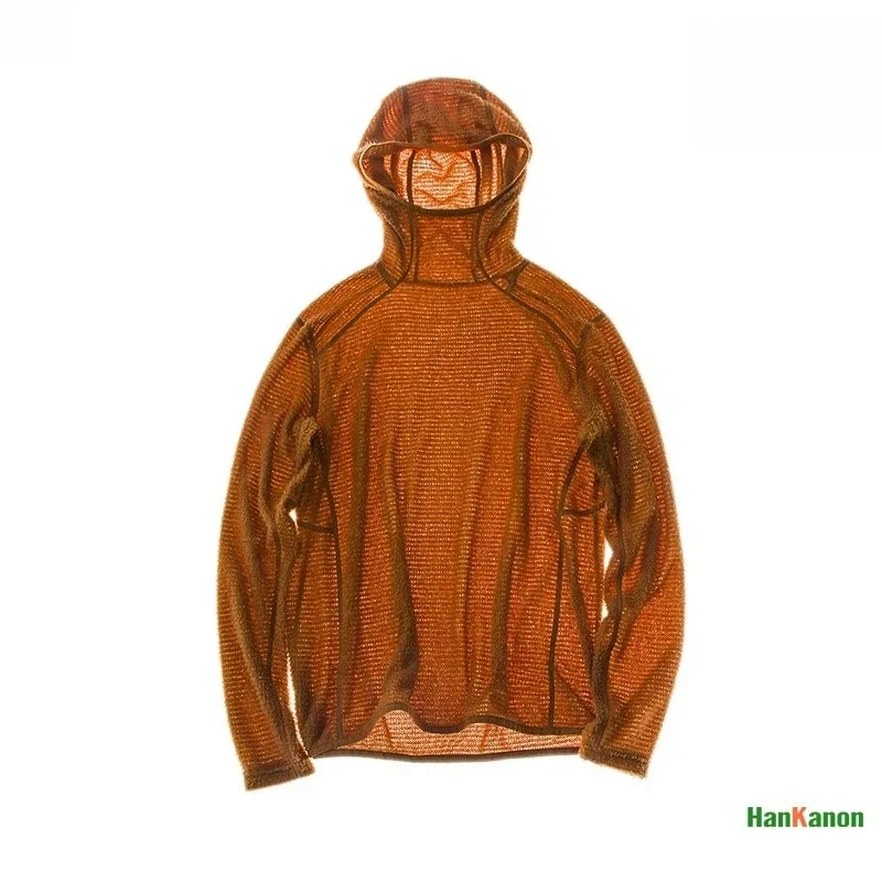 Camiseta masculina leve com capuz Thermolite® com capuz térmico de manga comprida para caminhadas, camping e ciclismo, antiestática e antibolinhas — image 10